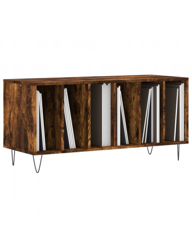 Mobile Porta Dischi Rovere Fumo 100x38x48 cm Legno Multistrato