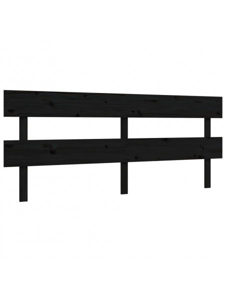Giroletto con Testiera Nero 200x200 cm in Legno Massello