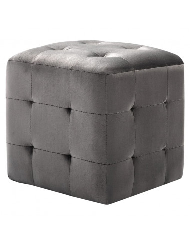 Pouf 2 pz Grigio 30x30x30 cm in Velluto
