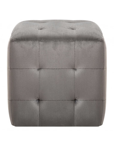 Pouf 2 pz Grigio 30x30x30 cm in Velluto