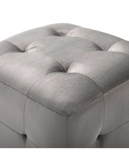 Pouf 2 pz Grigio 30x30x30 cm in Velluto
