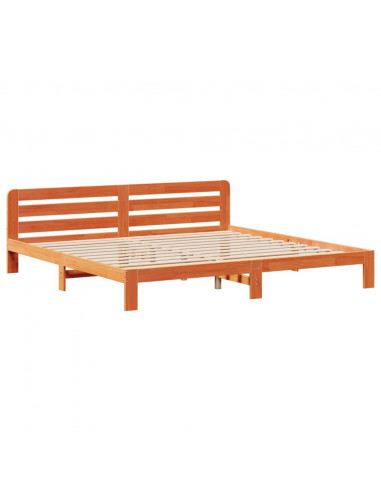 Letto senza Materasso Marrone Cera 180x200 cm in Legno di Pino