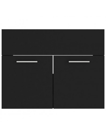 Set Mobili da Bagno Nero in Legno Multistrato