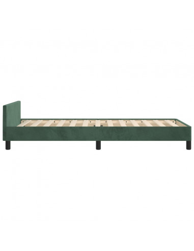 Giroletto con Testiera Verde Scuro 80x200 cm in Velluto