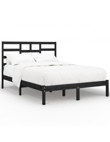 Giroletto Nero in Legno Massello 140x190 cm