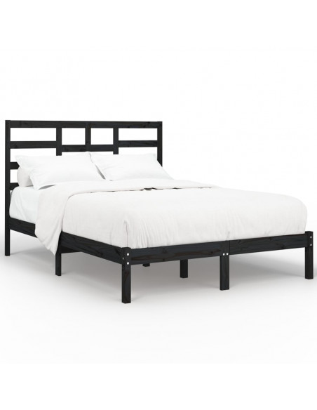 Giroletto Nero in Legno Massello 140x190 cm