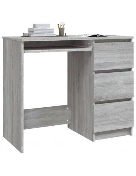 Scrivania Grigio Sonoma 90x45x76 cm in Legno Multistrato