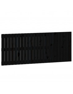 Testiera da Parete Nera 147x3x60 cm in Legno Massello di Pino 2