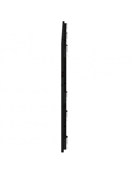 Testiera da Parete Nera 147x3x60 cm in Legno Massello di Pino