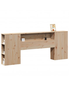 Testiera con Ripiani 180 cm in Legno Massello di Pino 2