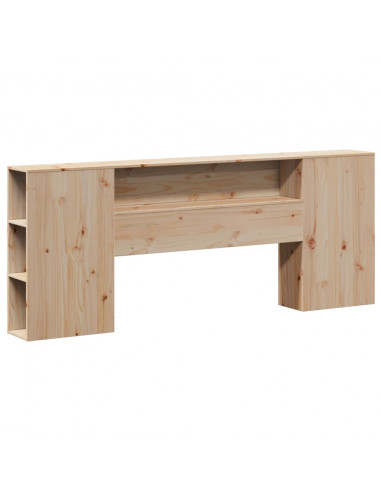 Testiera con Ripiani 180 cm in Legno Massello di Pino