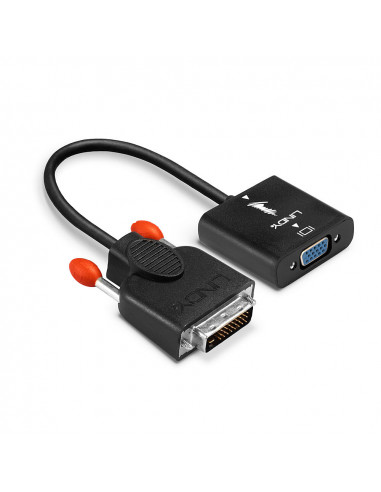 Lindy 38189 cavo e adattatore video 0,1 m DVI-D VGA (D-Sub) Nero