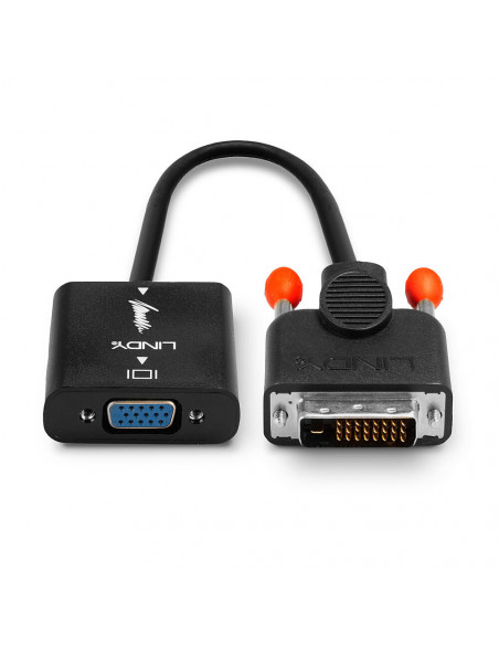 Lindy 38189 cavo e adattatore video 0,1 m DVI-D VGA (D-Sub) Nero