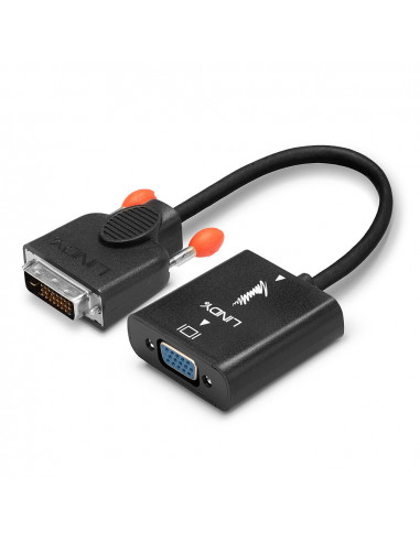 Lindy 38189 cavo e adattatore video 0,1 m DVI-D VGA (D-Sub) Nero
