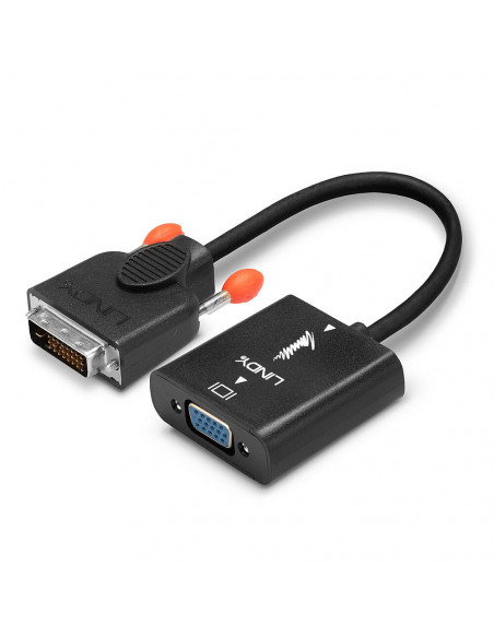 Lindy 38189 cavo e adattatore video 0,1 m DVI-D VGA (D-Sub) Nero