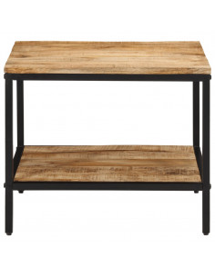 Tavolino da Salotto 55x55x45 cm Legno Massello di Mango Grezzo 2