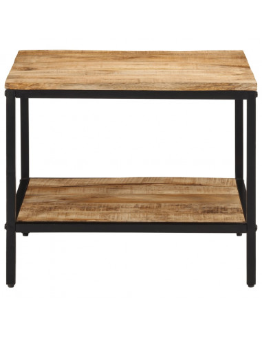 Tavolino da Salotto 55x55x45 cm Legno Massello di Mango Grezzo