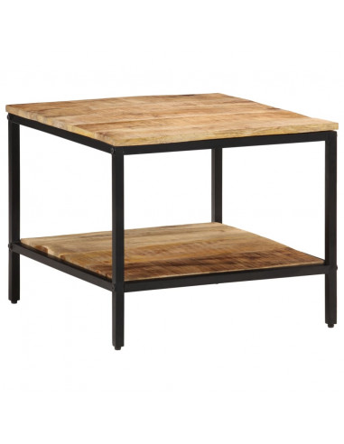 Tavolino da Salotto 55x55x45 cm Legno Massello di Mango Grezzo