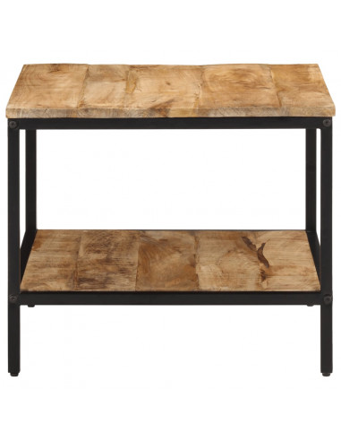 Tavolino da Salotto 55x55x45 cm Legno Massello di Mango Grezzo