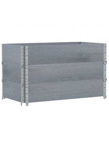 Paretali per Pallet 3pz Grigi 100x50cm Legno Massello di Pino