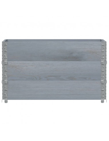 Paretali per Pallet 3pz Grigi 100x50cm Legno Massello di Pino