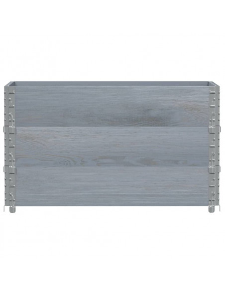 Paretali per Pallet 3pz Grigi 100x50cm Legno Massello di Pino