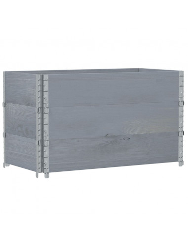Paretali per Pallet 3pz Grigi 100x50cm Legno Massello di Pino