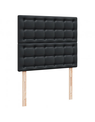 Giroletto a Molle con Materasso Nero 120x200 cm in Similpelle