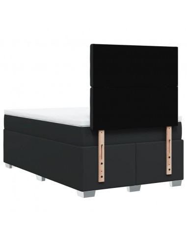 Giroletto a Molle con Materasso Nero 120x200 cm in Similpelle