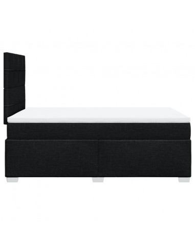 Giroletto a Molle con Materasso Nero 120x200 cm in Tessuto