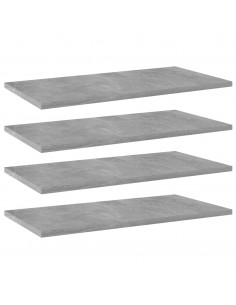Ripiani per Libreria 4pz Grigio Cemento 60x30x1,5cm Multistrato 2