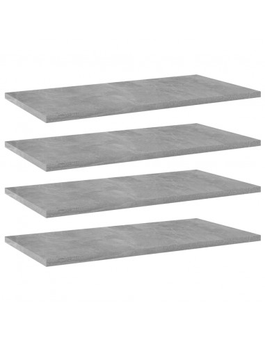 Ripiani per Libreria 4pz Grigio Cemento 60x30x1,5cm Multistrato