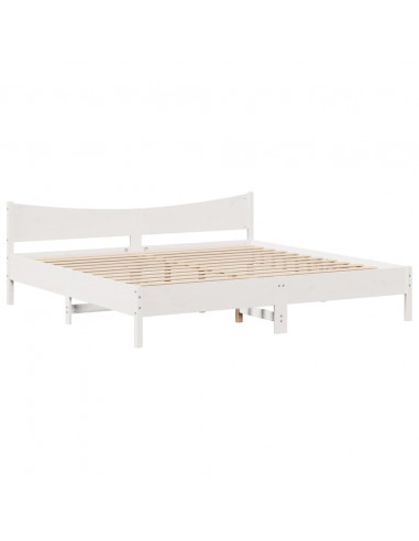 Giroletto con Testiera Bianco 180x200 cm Massello Pino