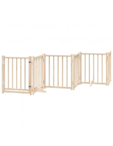 Cancello per Cani con Porta Pieghevole 9 Pannelli 450 cm Pioppo