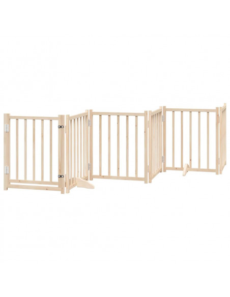 Cancello per Cani con Porta Pieghevole 9 Pannelli 450 cm Pioppo