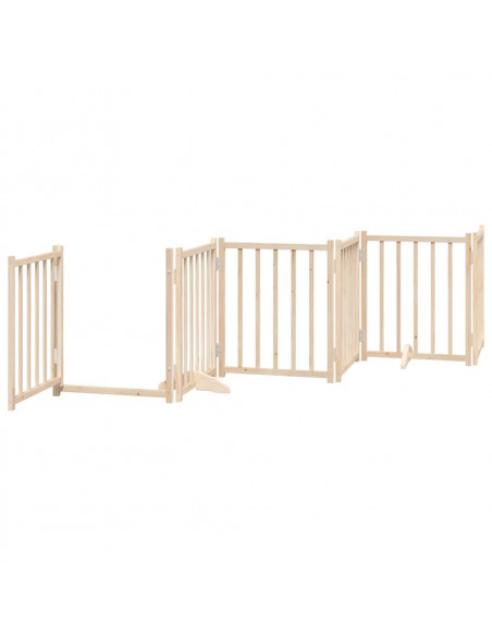 Cancello per Cani con Porta Pieghevole 9 Pannelli 450 cm Pioppo