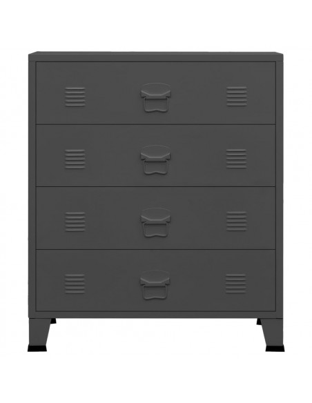 Cassettiera Industriale Antracite 78x40x93 cm in Metallo