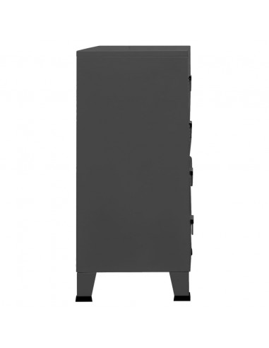 Cassettiera Industriale Antracite 78x40x93 cm in Metallo