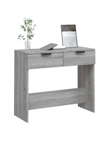 Tavolino Consolle Grigio Sonoma 90x36x75 cm Legno Multistrato