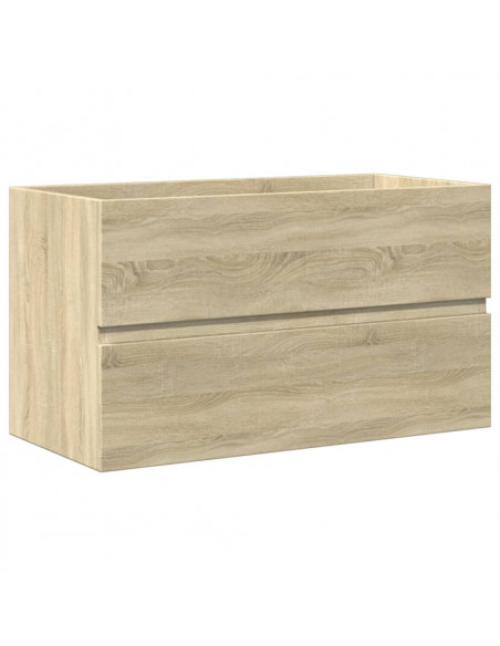 Set Mobili da Bagno 3 pz Rovere Sonoma in Legno Multistrato