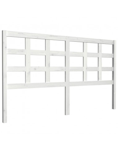 Testiera per Letto Bianca 165,5x4x100 cm Legno Massello di Pino