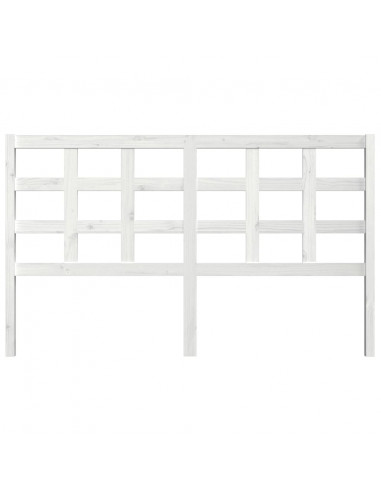 Testiera per Letto Bianca 165,5x4x100 cm Legno Massello di Pino