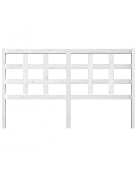 Testiera per Letto Bianca 165,5x4x100 cm Legno Massello di Pino