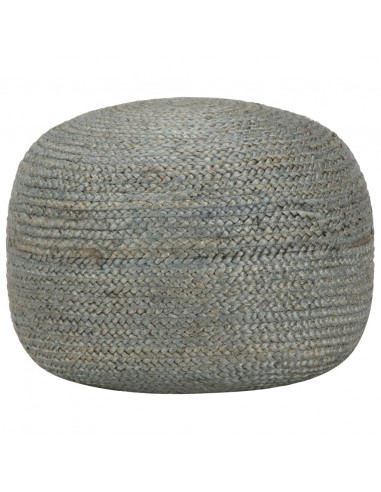 Pouf Lavorato a Mano 45x30 cm Verde Oliva in Juta