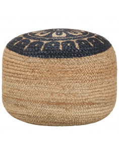 Pouf Lavorato a Mano Blu 45x30 cm in Juta 2