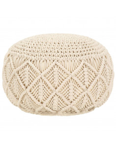 Pouf Lavorato a Mano in Macramé 45x30 cm in Cotone 2