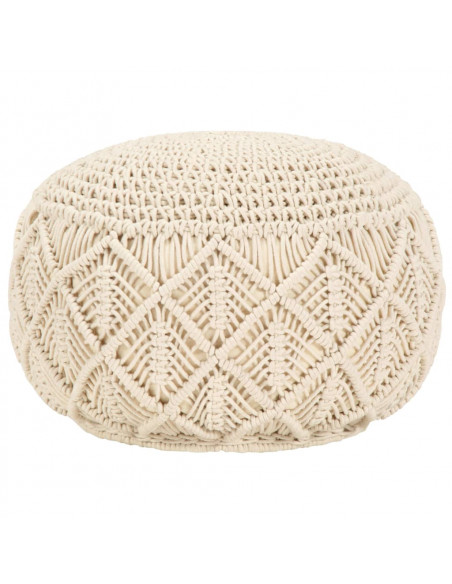 Pouf Lavorato a Mano in Macramé 45x30 cm in Cotone