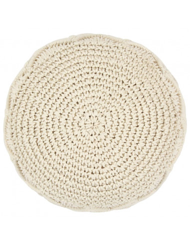 Pouf Lavorato a Mano in Macramé 45x30 cm in Cotone