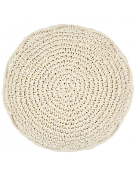 Pouf Lavorato a Mano in Macramé 45x30 cm in Cotone