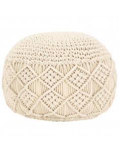 Pouf Lavorato a Mano in Macramé 45x30 cm in Cotone 2